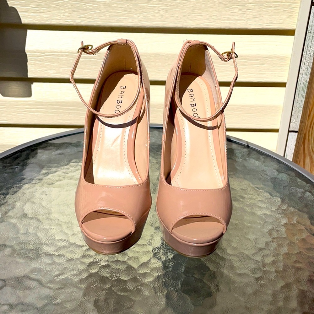 Brand (Bamboo) platform open toe shoes